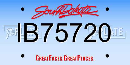 IB75720 South Dakota License Plate