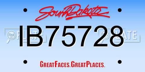 IB75728 South Dakota License Plate