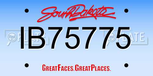 IB75775 South Dakota License Plate