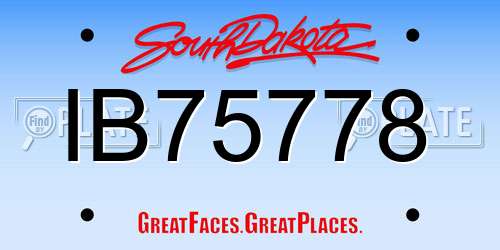 IB75778 South Dakota License Plate