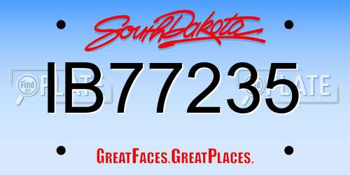 IB77235 South Dakota License Plate