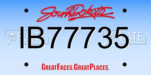 IB77735 South Dakota License Plate