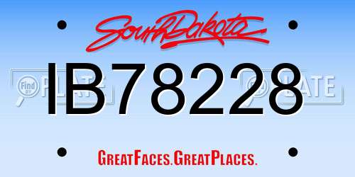 IB78228 South Dakota License Plate