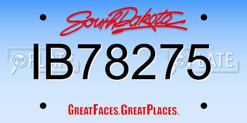 IB78275 South Dakota License Plate