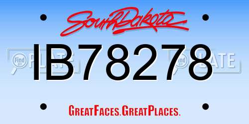 IB78278 South Dakota License Plate