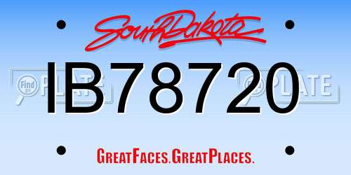 IB78720 South Dakota License Plate