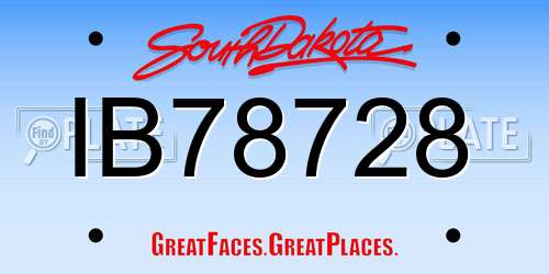 IB78728 South Dakota License Plate