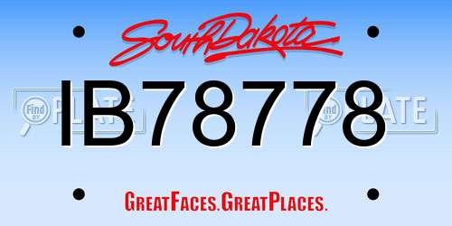 IB78778 South Dakota License Plate