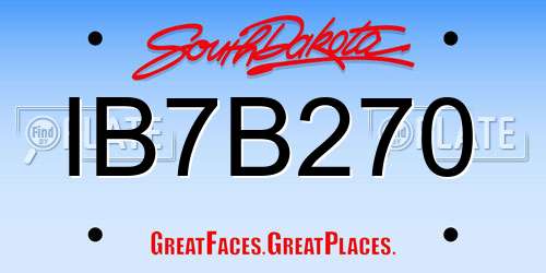 IB7B270 South Dakota License Plate