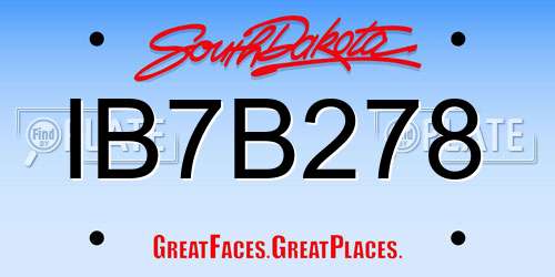 IB7B278 South Dakota License Plate