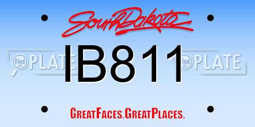 IB811 South Dakota License Plate