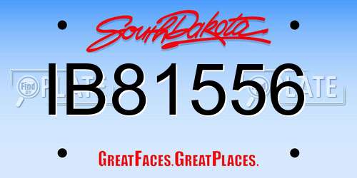 IB81556 South Dakota License Plate