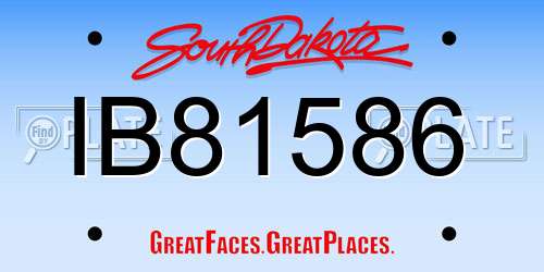 IB81586 South Dakota License Plate
