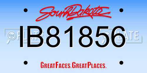 IB81856 South Dakota License Plate