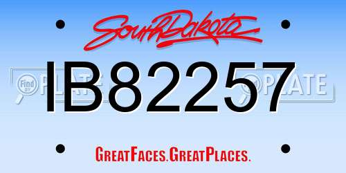 IB82257 South Dakota License Plate