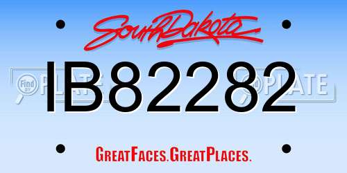 IB82282 South Dakota License Plate