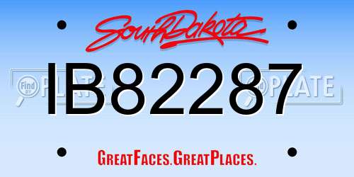 IB82287 South Dakota License Plate