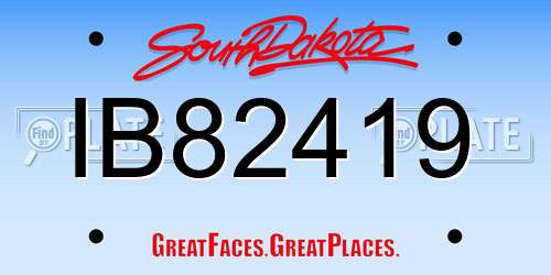 IB82419 South Dakota License Plate