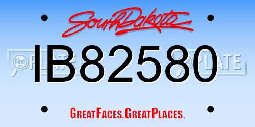 IB82580 South Dakota License Plate
