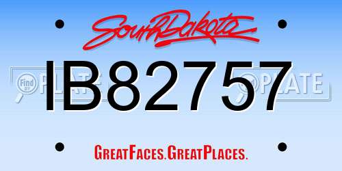 IB82757 South Dakota License Plate