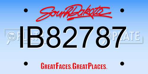 IB82787 South Dakota License Plate