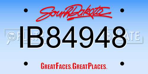 IB84948 South Dakota License Plate