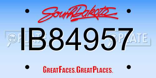 IB84957 South Dakota License Plate