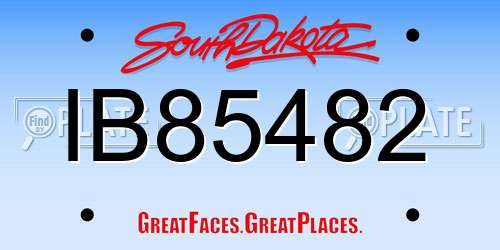 IB85482 South Dakota License Plate