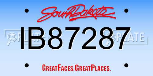 IB87287 South Dakota License Plate