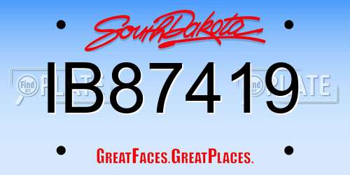 IB87419 South Dakota License Plate