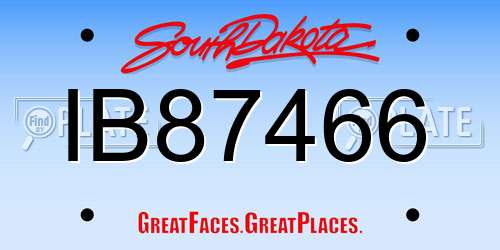 IB87466 South Dakota License Plate