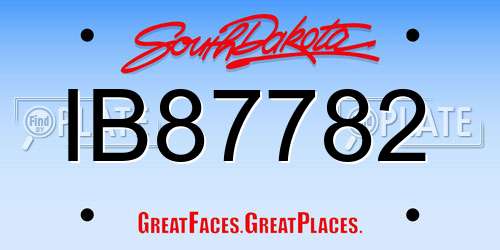 IB87782 South Dakota License Plate