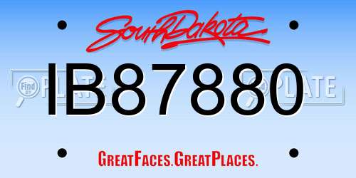IB87880 South Dakota License Plate