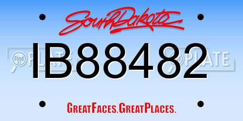 IB88482 South Dakota License Plate