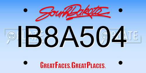 IB8A504 South Dakota License Plate