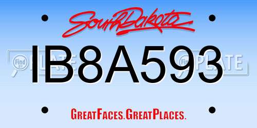 IB8A593 South Dakota License Plate