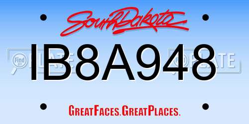 IB8A948 South Dakota License Plate