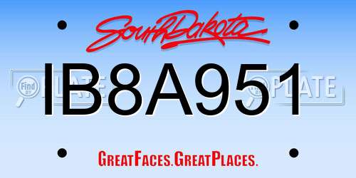 IB8A951 South Dakota License Plate