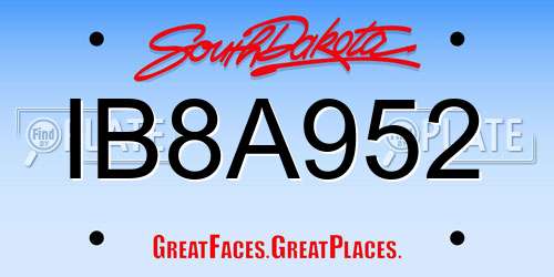 IB8A952 South Dakota License Plate
