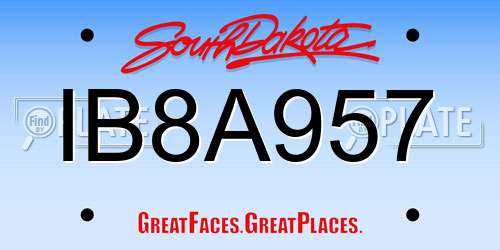 IB8A957 South Dakota License Plate