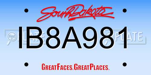 IB8A981 South Dakota License Plate