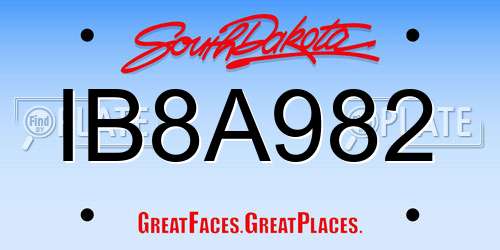 IB8A982 South Dakota License Plate