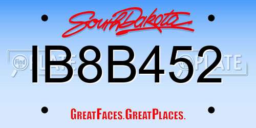IB8B452 South Dakota License Plate