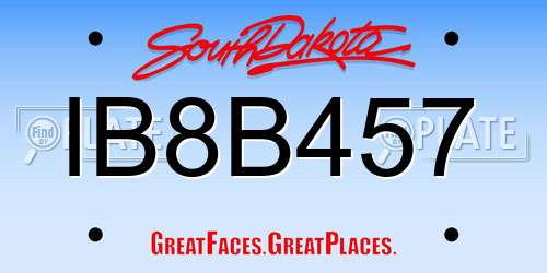 IB8B457 South Dakota License Plate