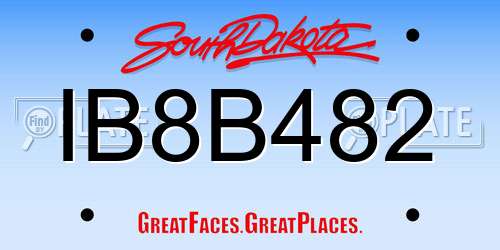 IB8B482 South Dakota License Plate