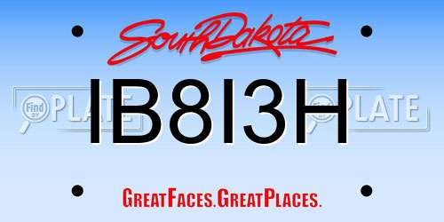 IB8I3H South Dakota License Plate