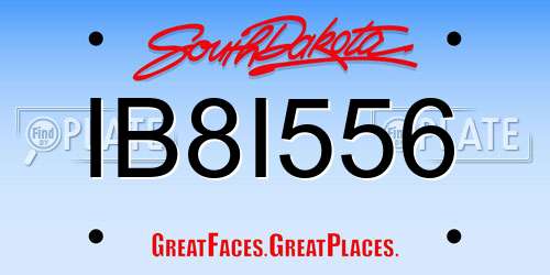 IB8I556 South Dakota License Plate