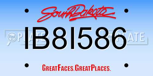 IB8I586 South Dakota License Plate
