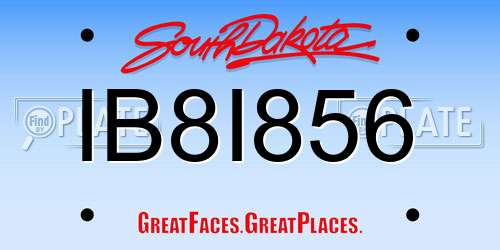 IB8I856 South Dakota License Plate