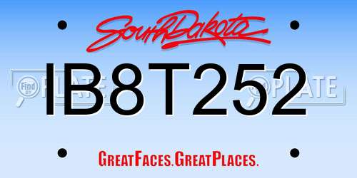 IB8T252 South Dakota License Plate